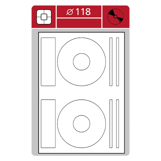 Obrázek Etiketa L průměr 118 A4 - bílá / 30 archů