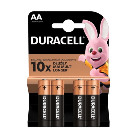 Obrázek Baterie alkalická Duracell Basic AA, tužka / 4ks