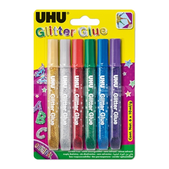 Obrázek UHU gelová lepidla Glitter Glue Original / 6 ks