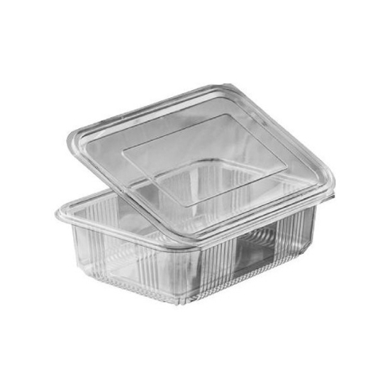 Obrázek Miska oválná s integrovaným víčkem 250 ml - průhledná / 50 ks