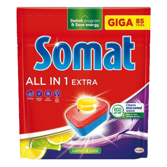 Obrázek Tablety Somat AiO Extra GIGA Lemon 85 kusů     