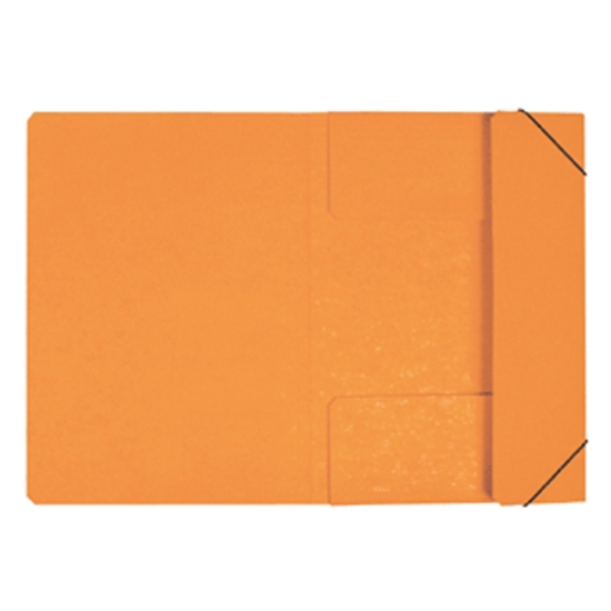 Obrázek Mapa prešpánová 3 klopy + gumička - oranžová / 20 ks