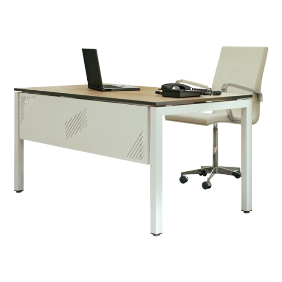 Obrázek Stůl kancelářský Stb Comfort - svěle šedá / deska Lancelot Oak
