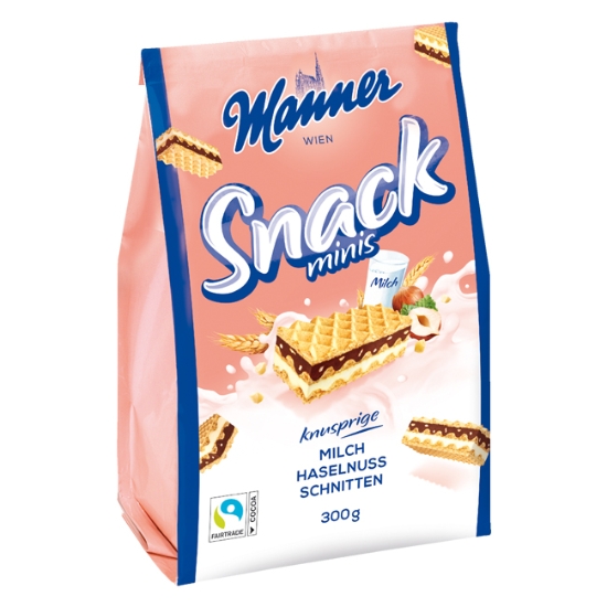 Obrázek Oplatky Manner Snack Minis, lískooříškové, 300g