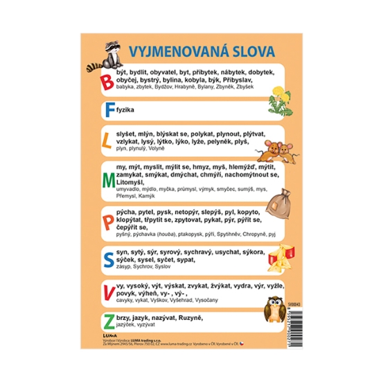 Obrázek Vyjmenovaná slova, A5 LUMA