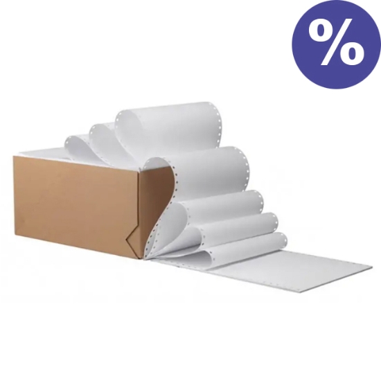 Obrázek Papír tabelační 210x12" 1+0 závěskový, 160g 3x příčná perforace - 750 ks