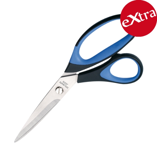 Obrázek Nůžky Spoko kancelářské - Ergonomy, 21 cm, asymetrické, bílomodré