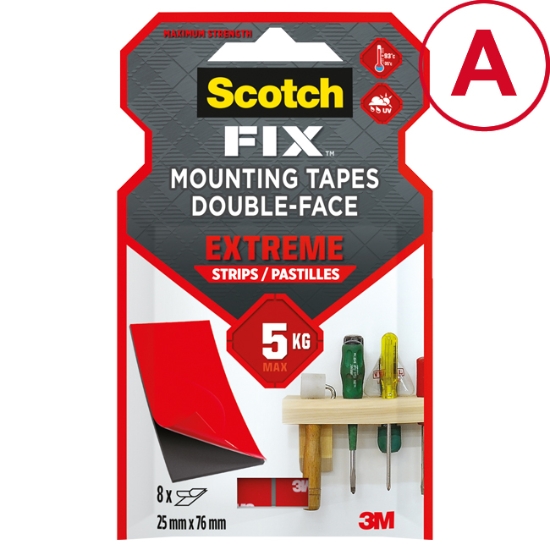 Obrázek Proužky oboustranné montážní Scotch 25 mm x 76 mm / 8 ks