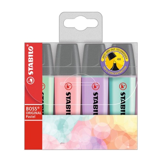 Obrázek Zvýrazňovač STABILO BOSS PASTEL / 4 ks