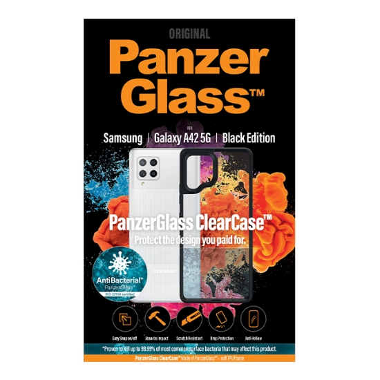 Obrázek PanzerGlass ClearCase Antibacterial pro Samsung Galaxy A42 5G (černý - Black edition)
