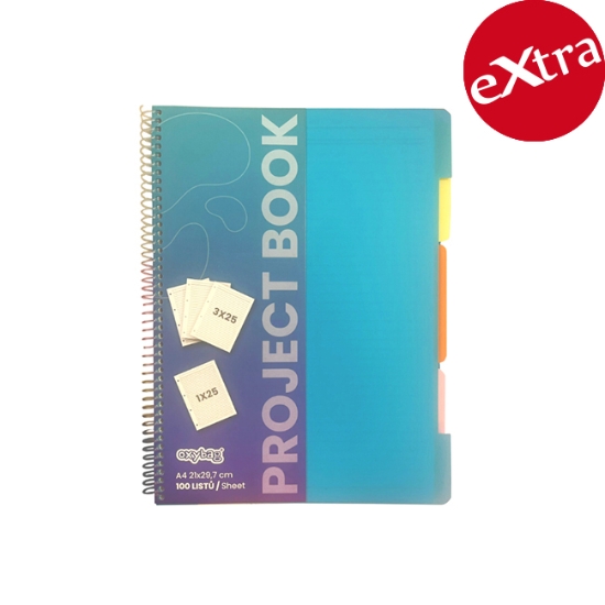 Obrázek Kniha projektová PP A4 100 stran, 3+1 