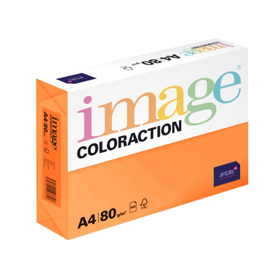 Obrázek Papír barevný IMAGE COLORACTION A4 80 g - reflexní oranžová / 500 listů