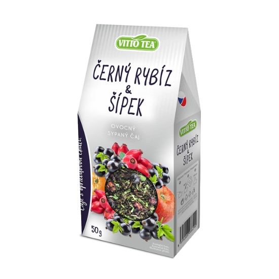 Obrázek Čaj sypaný Vitto Tea černý rybíz a šípek / 50 g