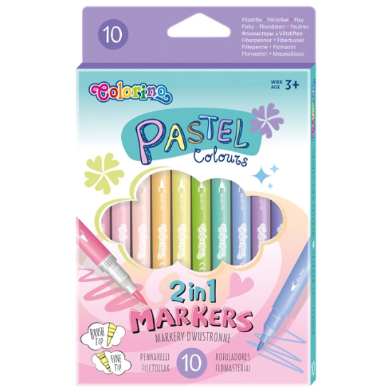 Obrázek Fixy oboustranné Colorino Pastel / 10 ks