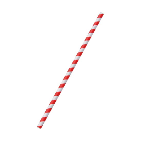 Obrázek Slámka papírová JUMBO červená spirála 25 cm, Ø 8 mm [100 ks]