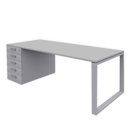 Obrázek Stůl se zásuvkami OFFICE PLUS 160 x 80 x 73,5 cm - šedá