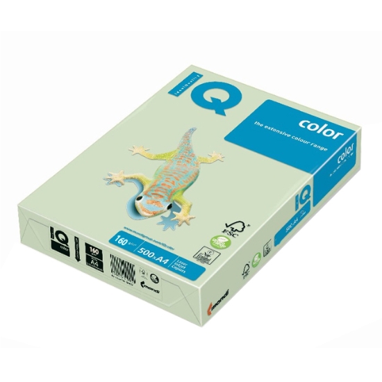 Obrázek Papír barevný IQ COLOR A4 160g - světle zelená / 250 listů