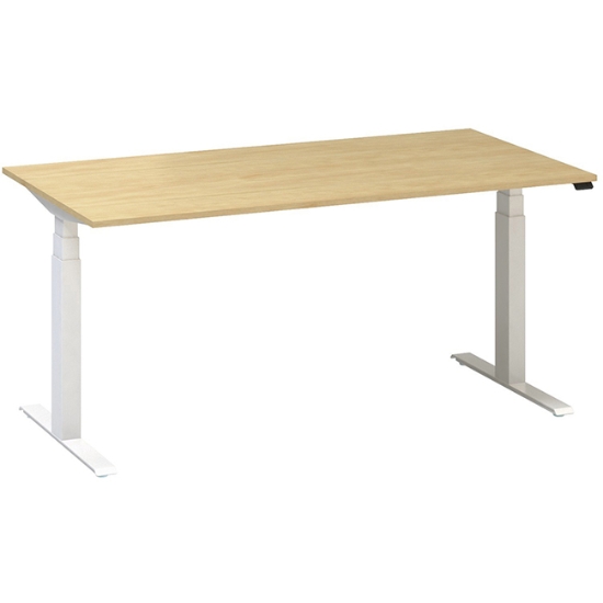 Obrázek ALFA UP stůl výškově stavitelný 160 cm - divoká hruška  / bílé podnoží