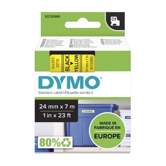 Obrázek Dymo páska D1 24mm x 7m - žlutá