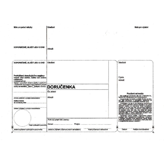 Obrázek Doručenka C5 bílá s poučením adresáta ODJ-D (typ BOWA) / bal. 1000 ks