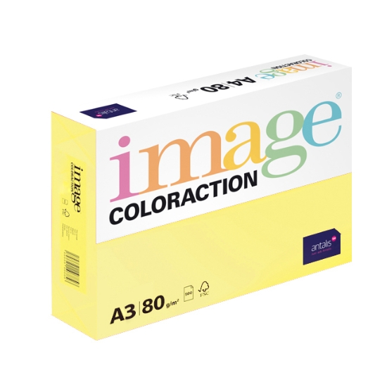 Obrázek Papír barevný IMAGE COLORACTION A3 80g YE23 - pastelově žlutá / 500 listů