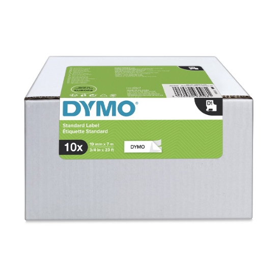 Obrázek DYMO promo speciální balení -  páska D1 19 mm x 7m, černá na bílé / 10ks