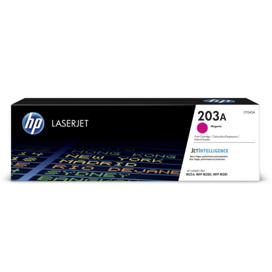 Obrázek HP originální toner CF543A, magenta, 1300str., HP 203A