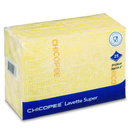 Obrázek Utěrky CHICOPEE Lavete Super 51x36 cm - žluté / 25 ks