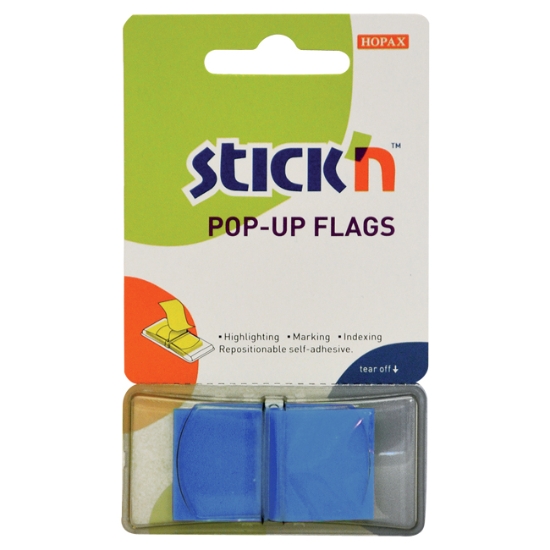 Obrázek Záložky samolepicí plastové STICK 'N 45 x 25 mm - modrá / 50 ks