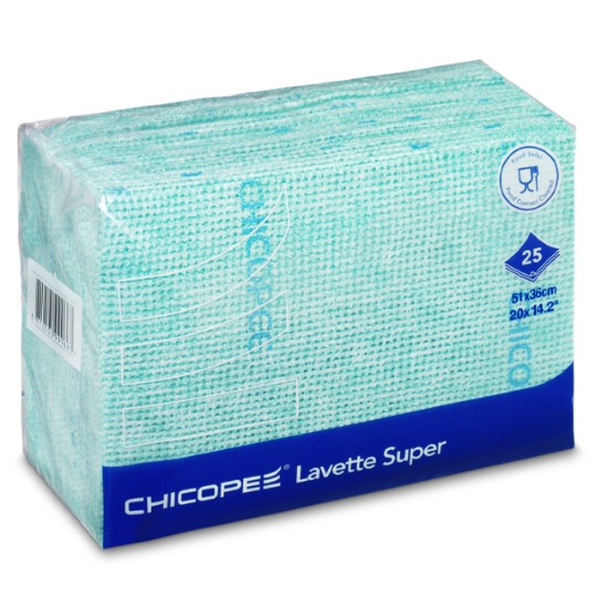 Obrázek Utěrky CHICOPEE Lavete Super 51x36 cm - zelené / 25 ks
