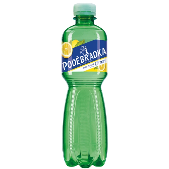 Obrázek Poděbradka jemně perlivá - citron 0,5 l / 12 ks