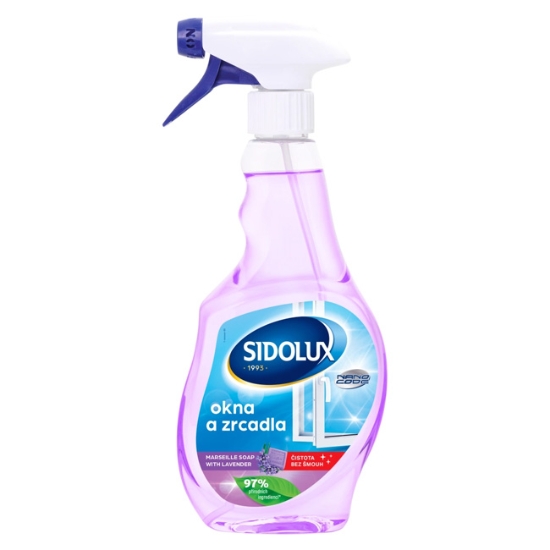 Obrázek Čistič oken SIDOLUX  NANO CODE- MARSEILLSKÉ MÝDLO S LEVANDULÍ 500 ml
