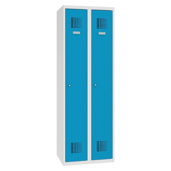 Obrázek Šatní skříň dvoudveřová SUM 320 W, šedá/modrá, uzávěr