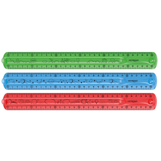 Obrázek Pravítko KEYROAD Flexi 30 cm - mix barev