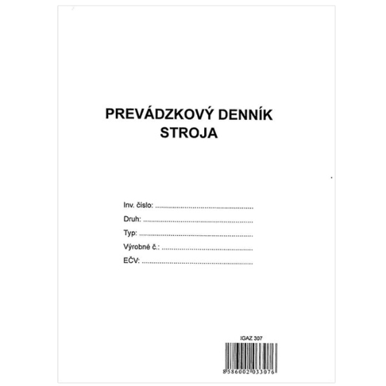 Obrázek Prevádzkový denník stroja A5, 48 strán - IGAZ 307