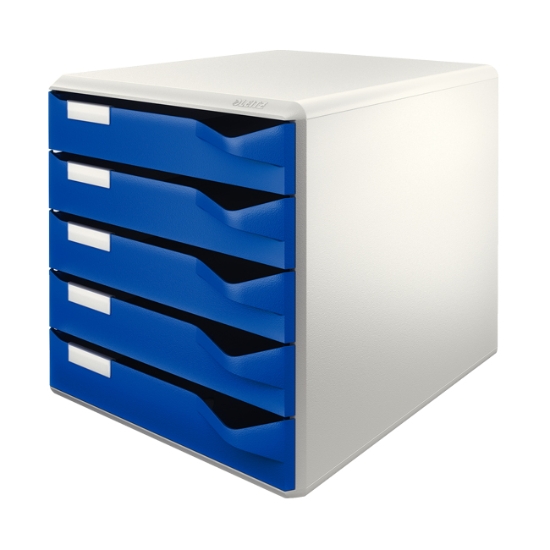 Obrázek Box zásuvkový LEITZ 5 zásuvek - šedá / modrá