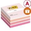 Obrázek Post-it® kostka, odstíny růžové, 450 lístků,  76 x 76 mm