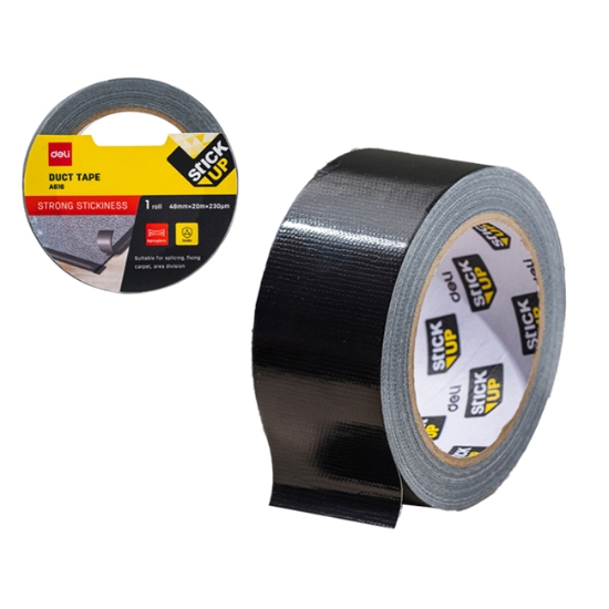 Obrázek Lepící páska textilní 48mm x 20m DELI - černá