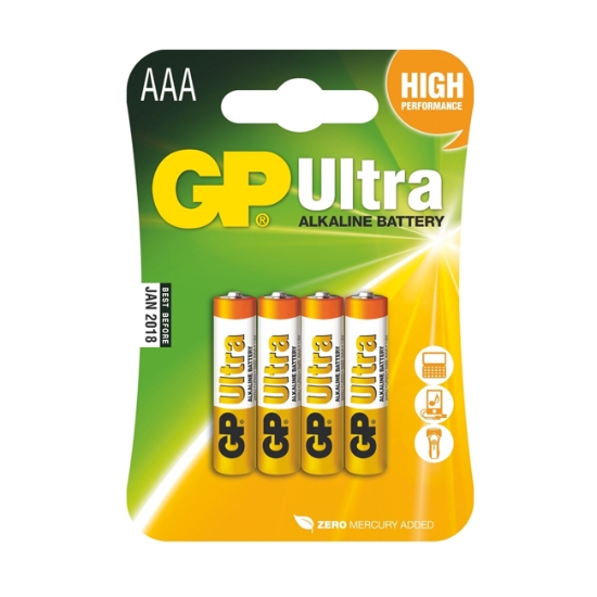 Obrázek Baterie GP alkalické LR03 Ultra (AAA) 
