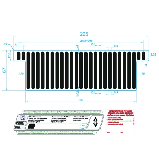 Obrázek Etikety na kotúči BOR-S SE067x225mm 1000ks/kot Biele PP neutralizacia 1F