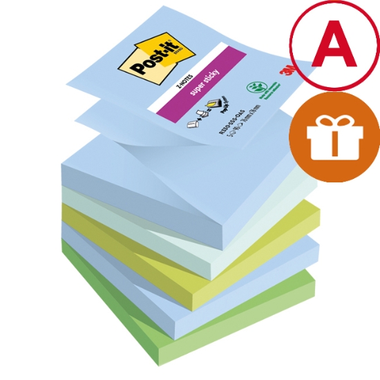 Obrázek Bloček samolepicí Post-it Super Sticky Z-bločky OASIS / 5 x 90 l