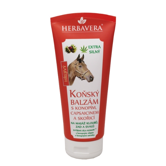 Obrázek Tělový balzám - koňský (hřejivý) s konopím, capsaicinem a skořicí, 200ml