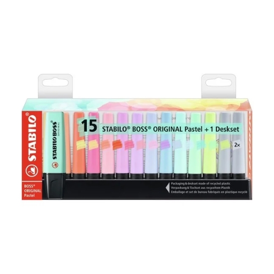 Obrázek Zvýrazňovač STABILO BOSS ORIGINAL Pastel / Deskset 15 ks