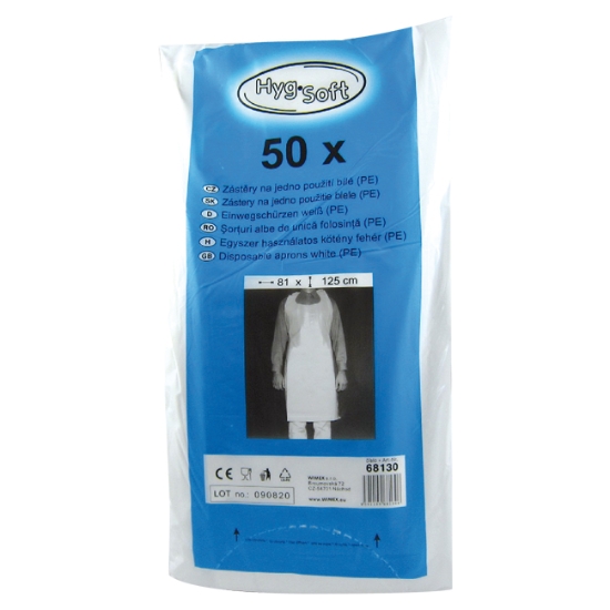 Obrázek Zástěra jednorázová PE / 50 ks
