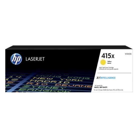 Obrázek HP originální toner W2032X, yellow, 6000str., HP 415X, high capacity, HP Color LaserJet Pro M454, MF