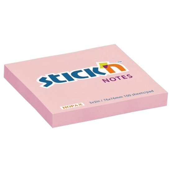 Obrázek Bloček samolepicí STICK 'N 76 x 76 mm, 100 l - pastelově růžová