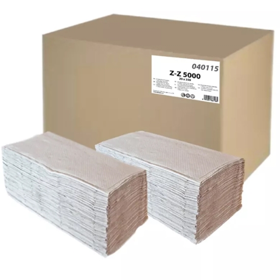 Obrázek Papírové ručníky Z-Z skládané 1vr.šedý recykl / 20x250 ks  AG (040115)
