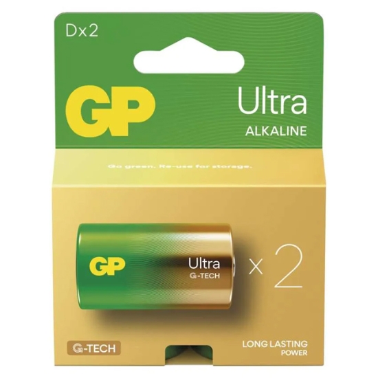 Obrázek Baterie GP Ultra Alkaline LR20 (D, velké mono) blistr / 2 ks