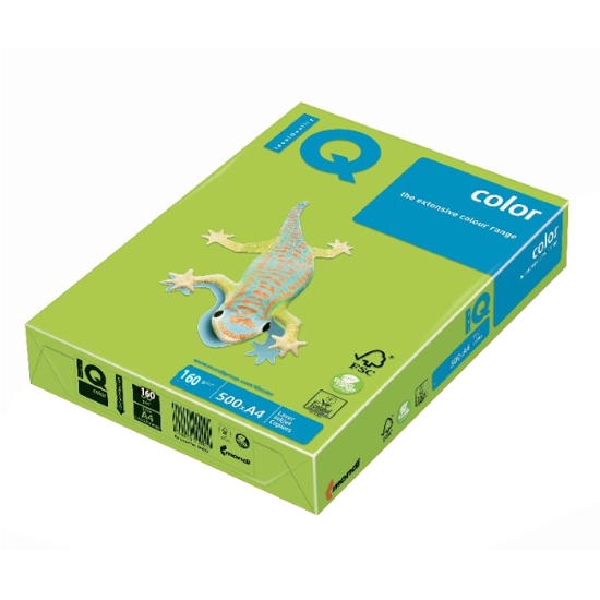 Obrázek Papír barevný IQ COLOR A4 160g - lipově zelená / 250 listů