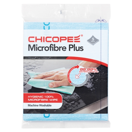 Obrázek Utěrky CHICOPEE Microfibre Plus 34x40 cm - modré / 5 ks